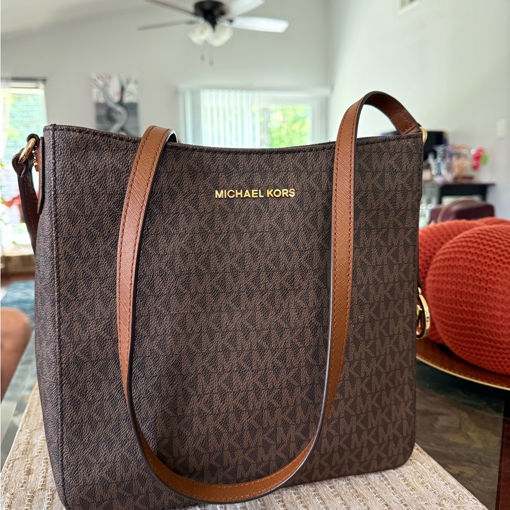 Michael Kors Brown Crossbody Bag Jet Set Travel Messenger Bag